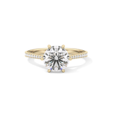 Round Pave Lab Grown Diamond Engagement Ring