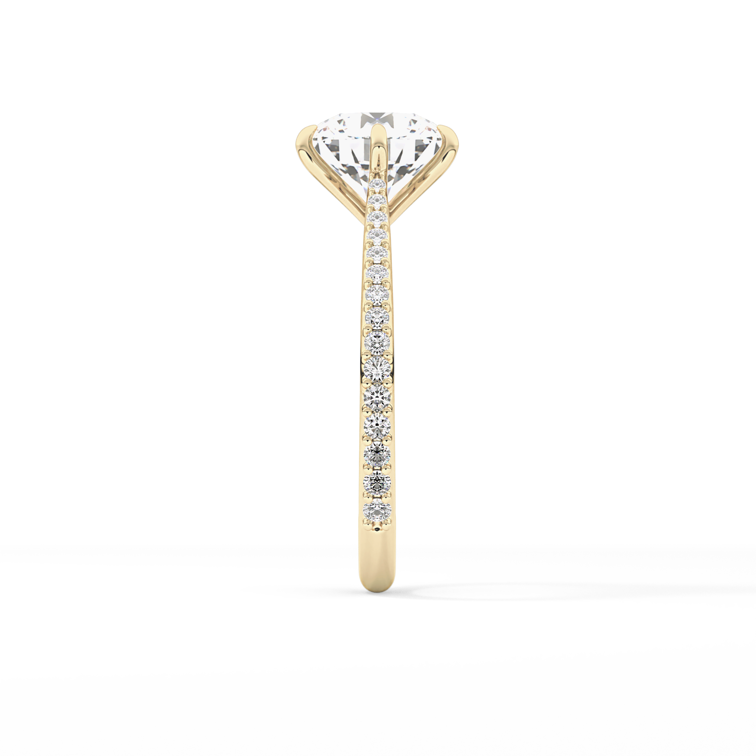 Round Pave Lab Grown Diamond Engagement Ring