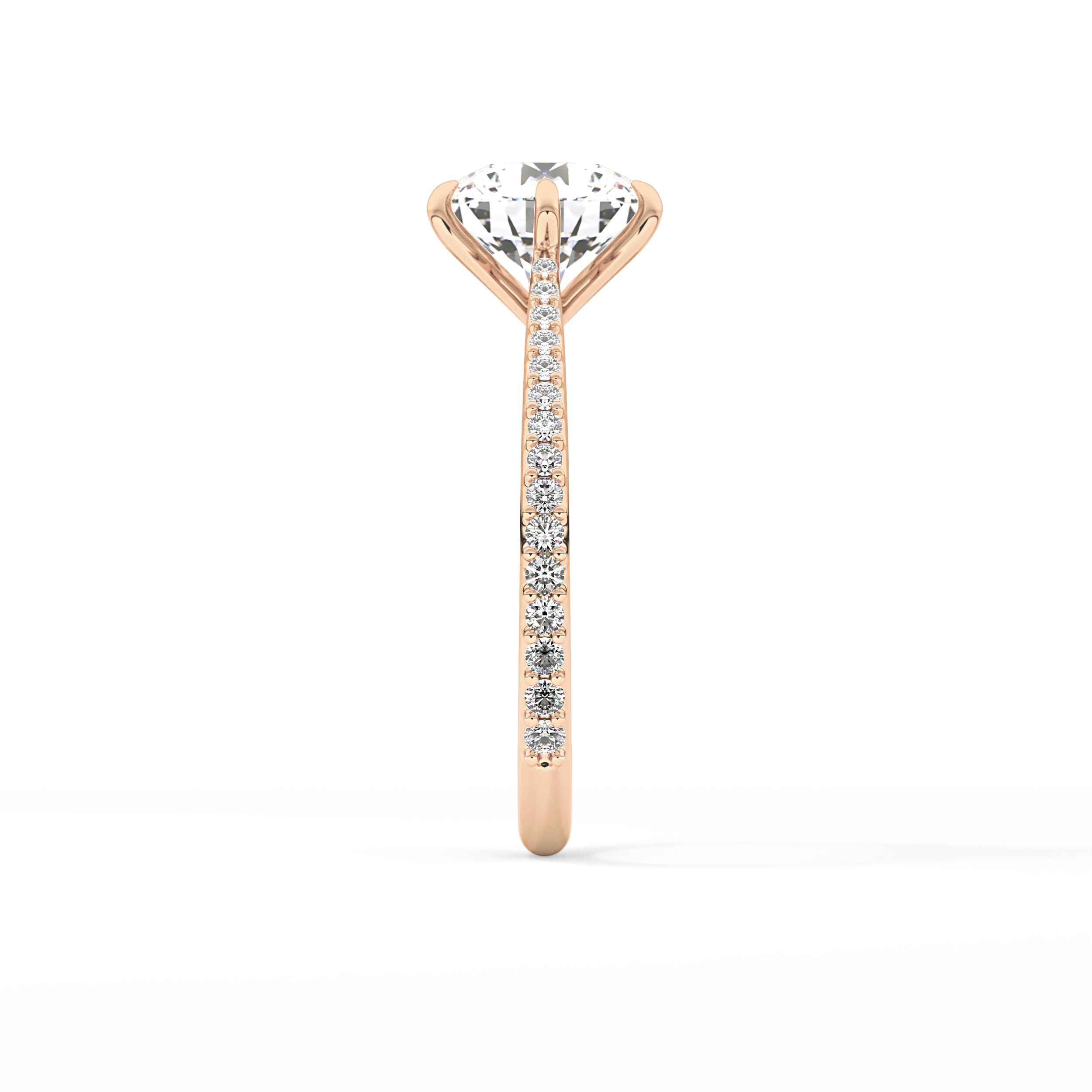 Round Pave Lab Grown Diamond Engagement Ring