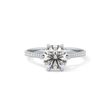 Round Pave Lab Grown Diamond Engagement Ring