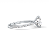 Round Pave Lab Grown Diamond Engagement Ring