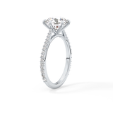 Round Pave Lab Grown Diamond Engagement Ring