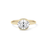 Oval Bezel & Solitaire Lab Grown Diamond Engagement Ring