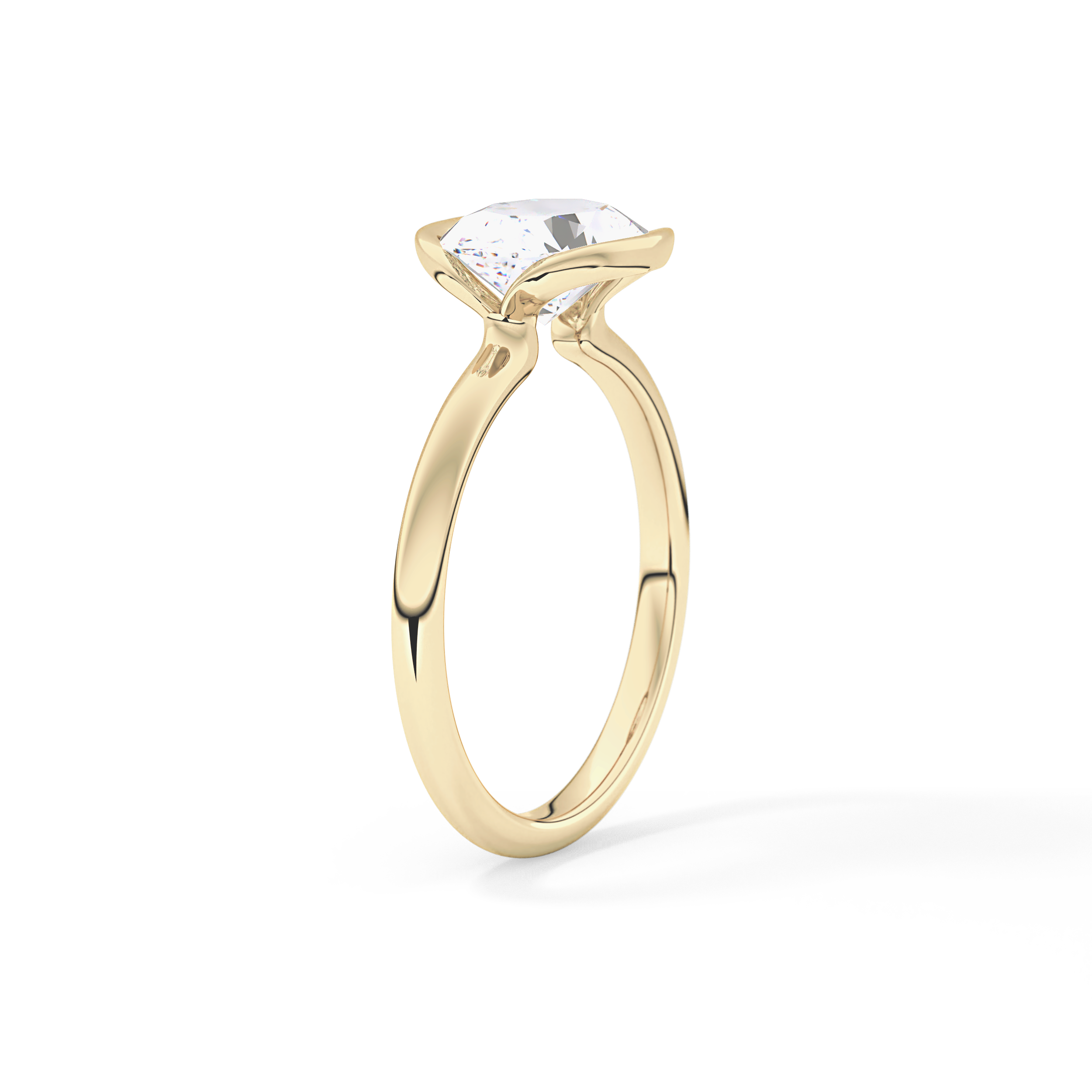 Oval Bezel & Solitaire Lab Grown Diamond Engagement Ring