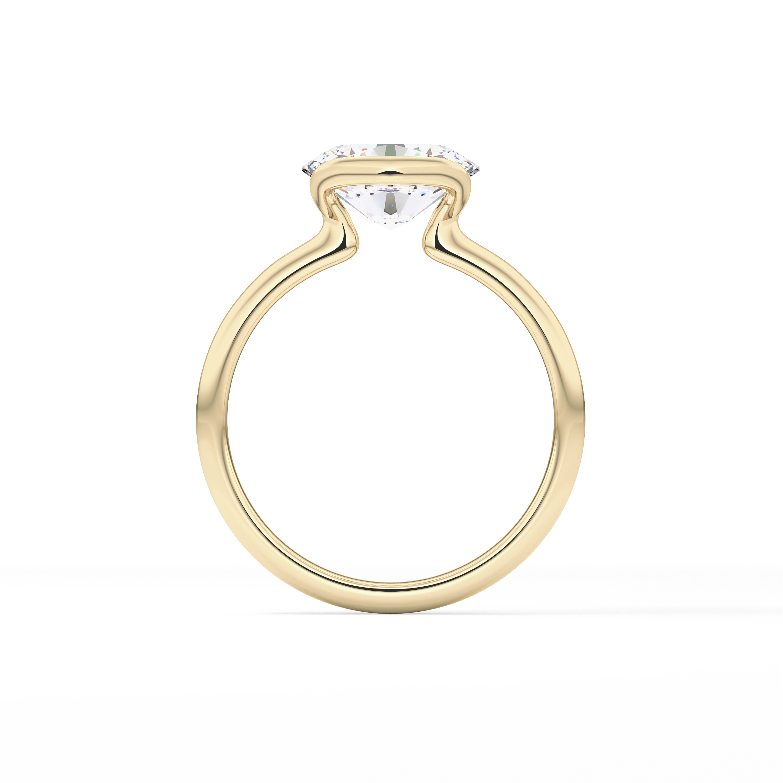 Oval Bezel & Solitaire Lab Grown Diamond Engagement Ring