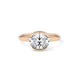 Oval Bezel & Solitaire Lab Grown Diamond Engagement Ring
