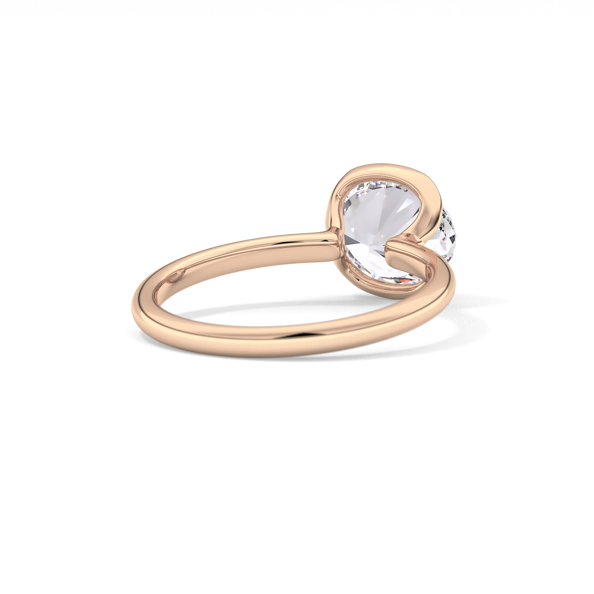 Oval Bezel & Solitaire Lab Grown Diamond Engagement Ring