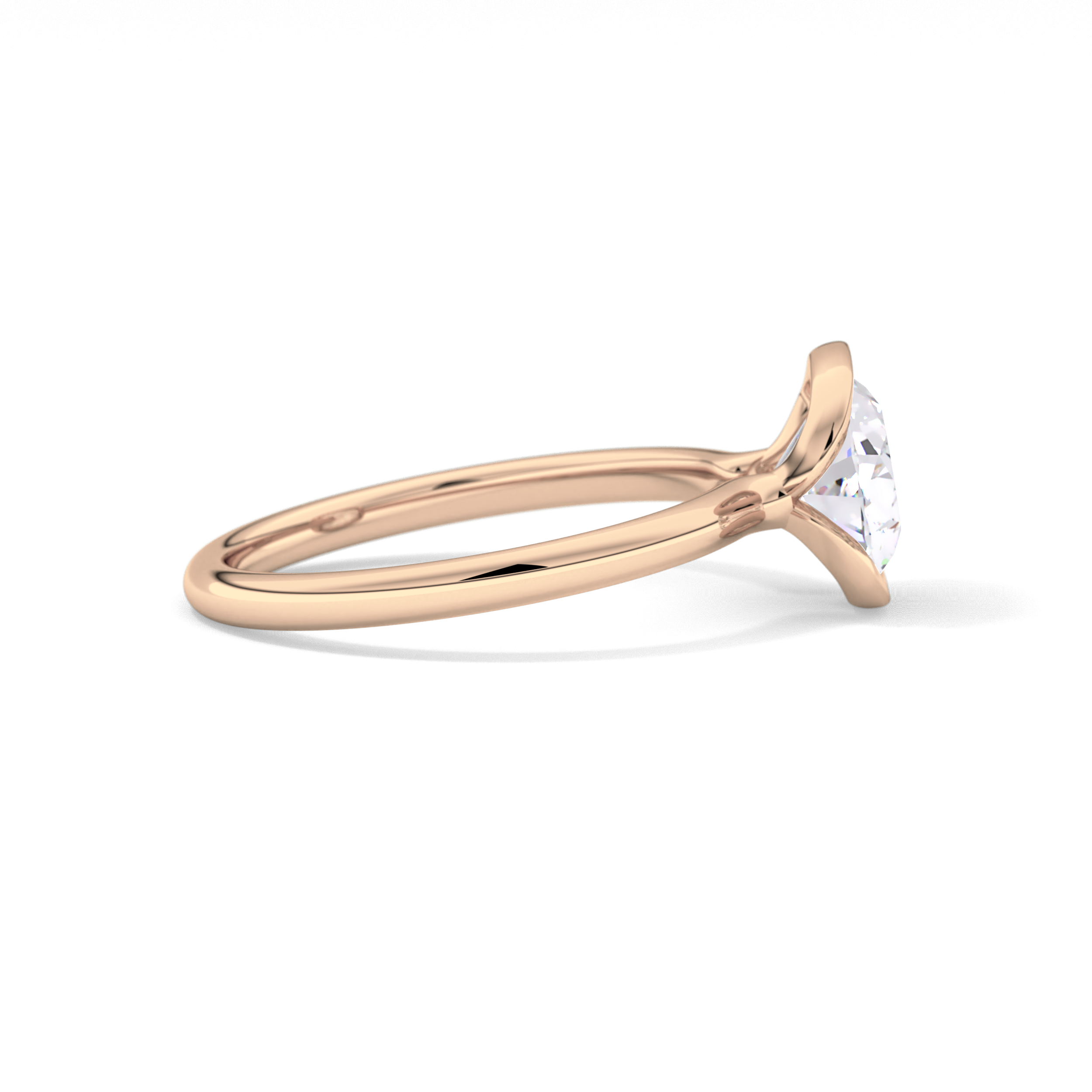 Oval Bezel & Solitaire Lab Grown Diamond Engagement Ring