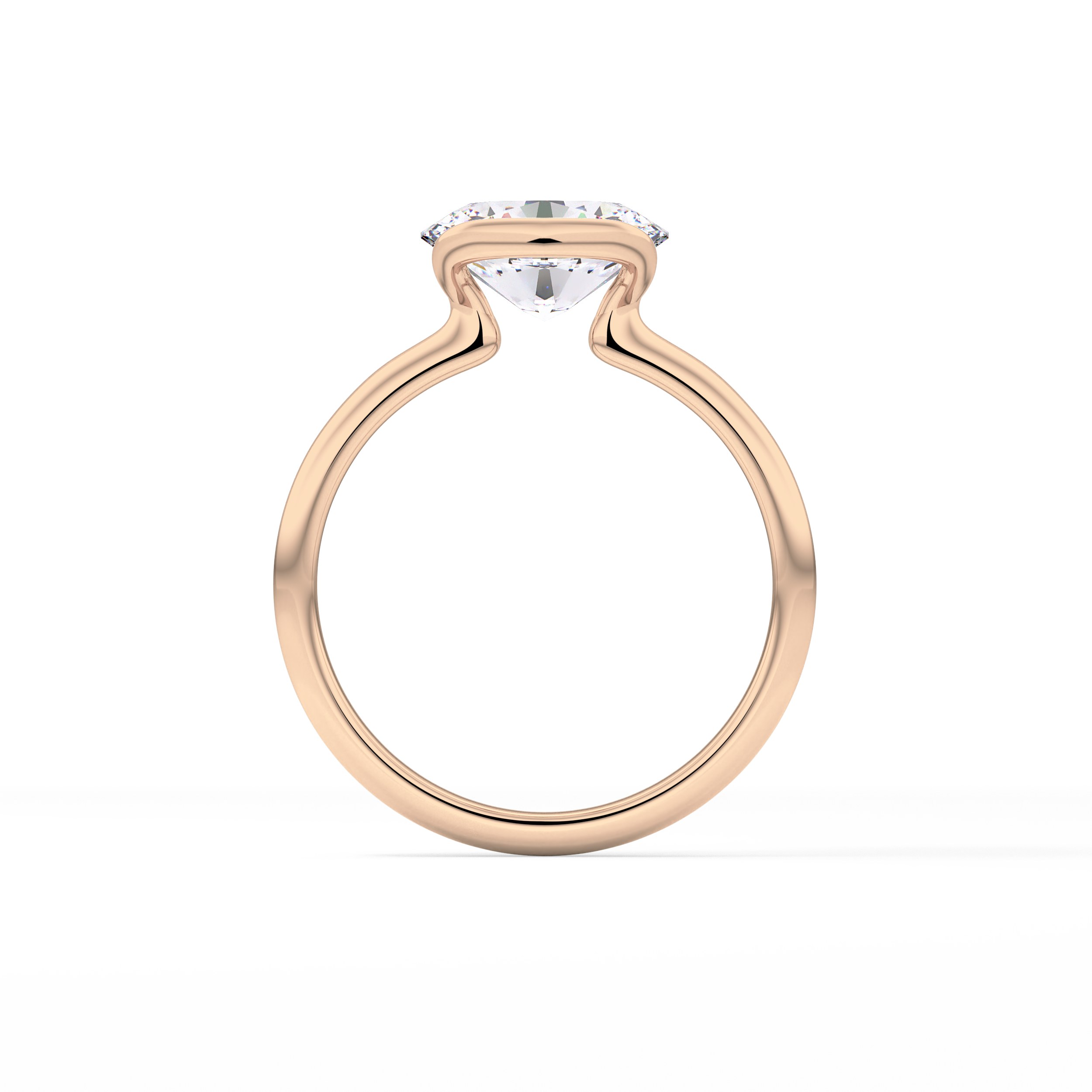 Oval Bezel & Solitaire Lab Grown Diamond Engagement Ring