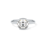 Oval Bezel & Solitaire Lab Grown Diamond Engagement Ring