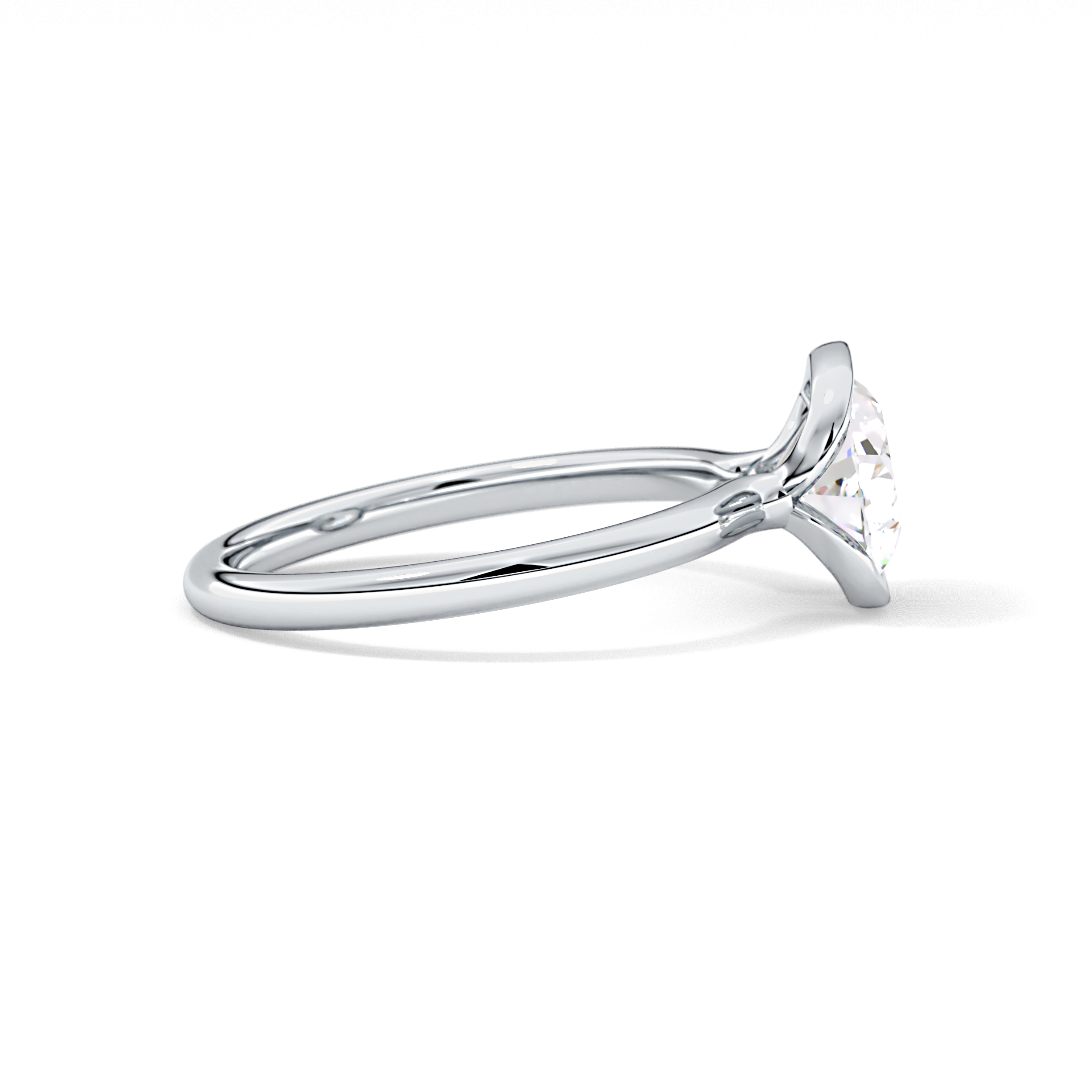 Oval Bezel & Solitaire Lab Grown Diamond Engagement Ring