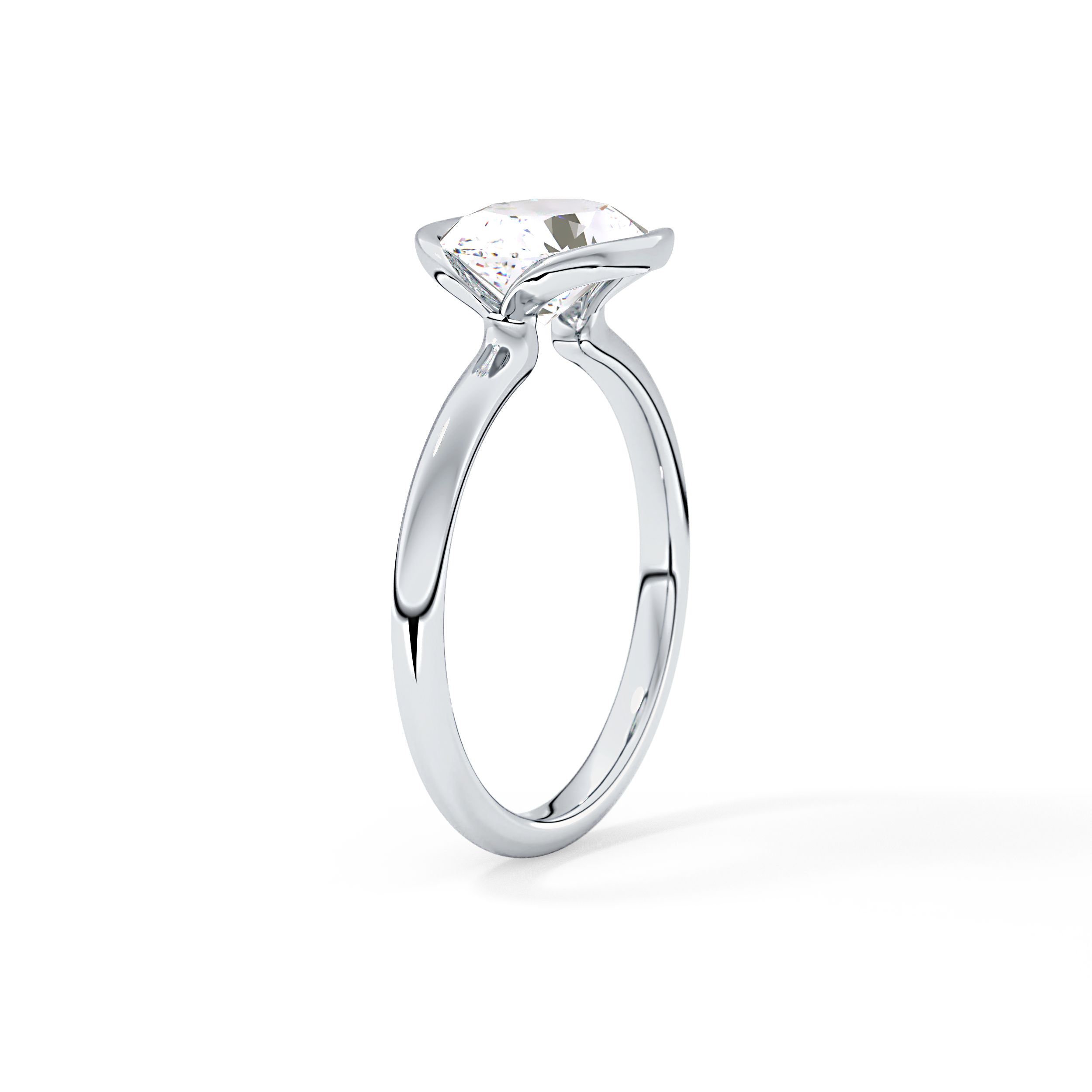 Oval Bezel & Solitaire Lab Grown Diamond Engagement Ring