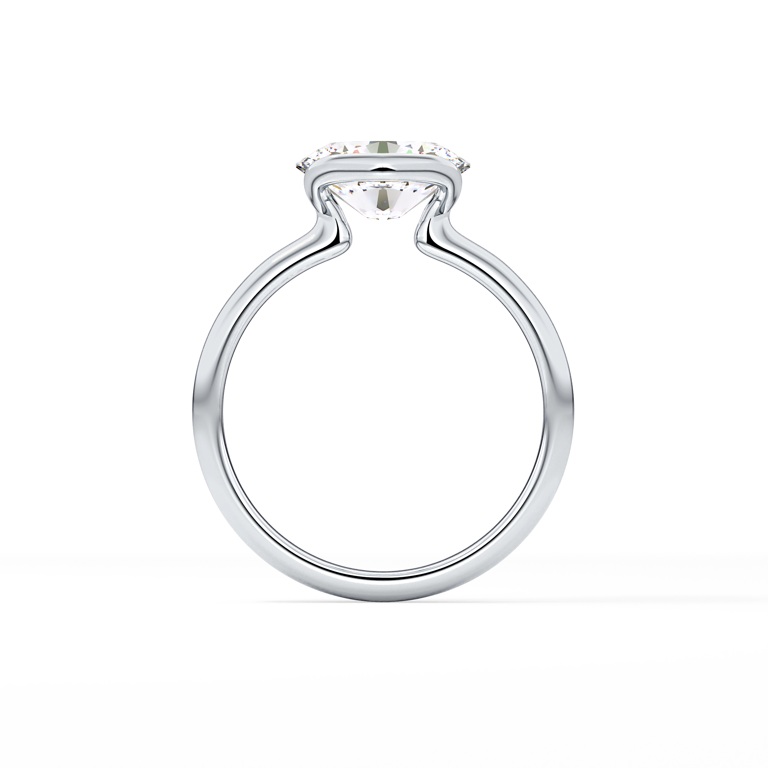 Oval Bezel & Solitaire Lab Grown Diamond Engagement Ring