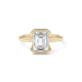 Emerald Bezel & Solitaire Lab Grown Diamond Engagement Ring