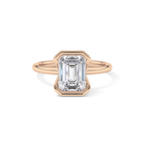 Emerald Bezel & Solitaire Lab Grown Diamond Engagement Ring
