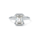 Emerald Bezel & Solitaire Lab Grown Diamond Engagement Ring