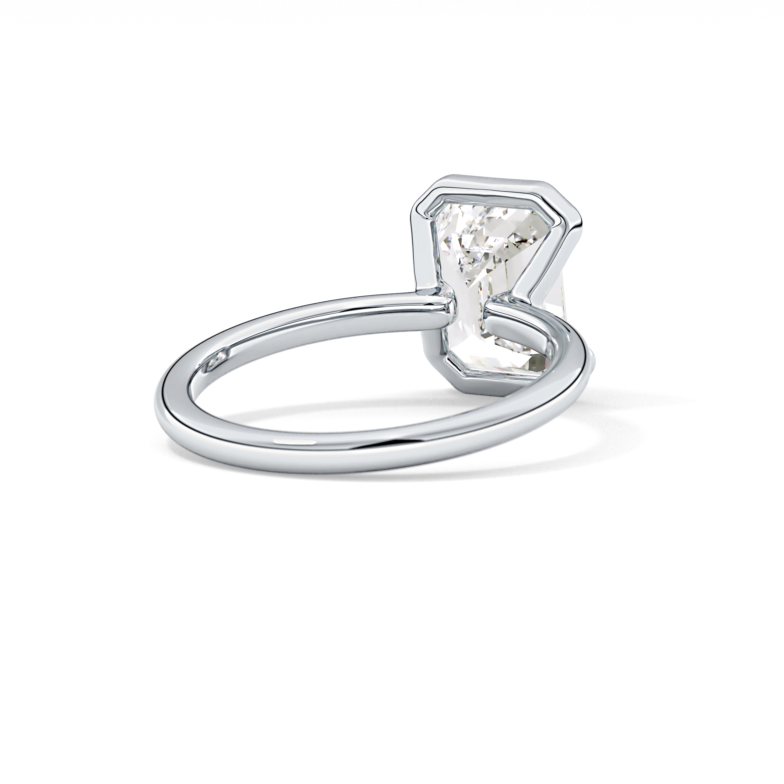 Emerald Bezel & Solitaire Lab Grown Diamond Engagement Ring