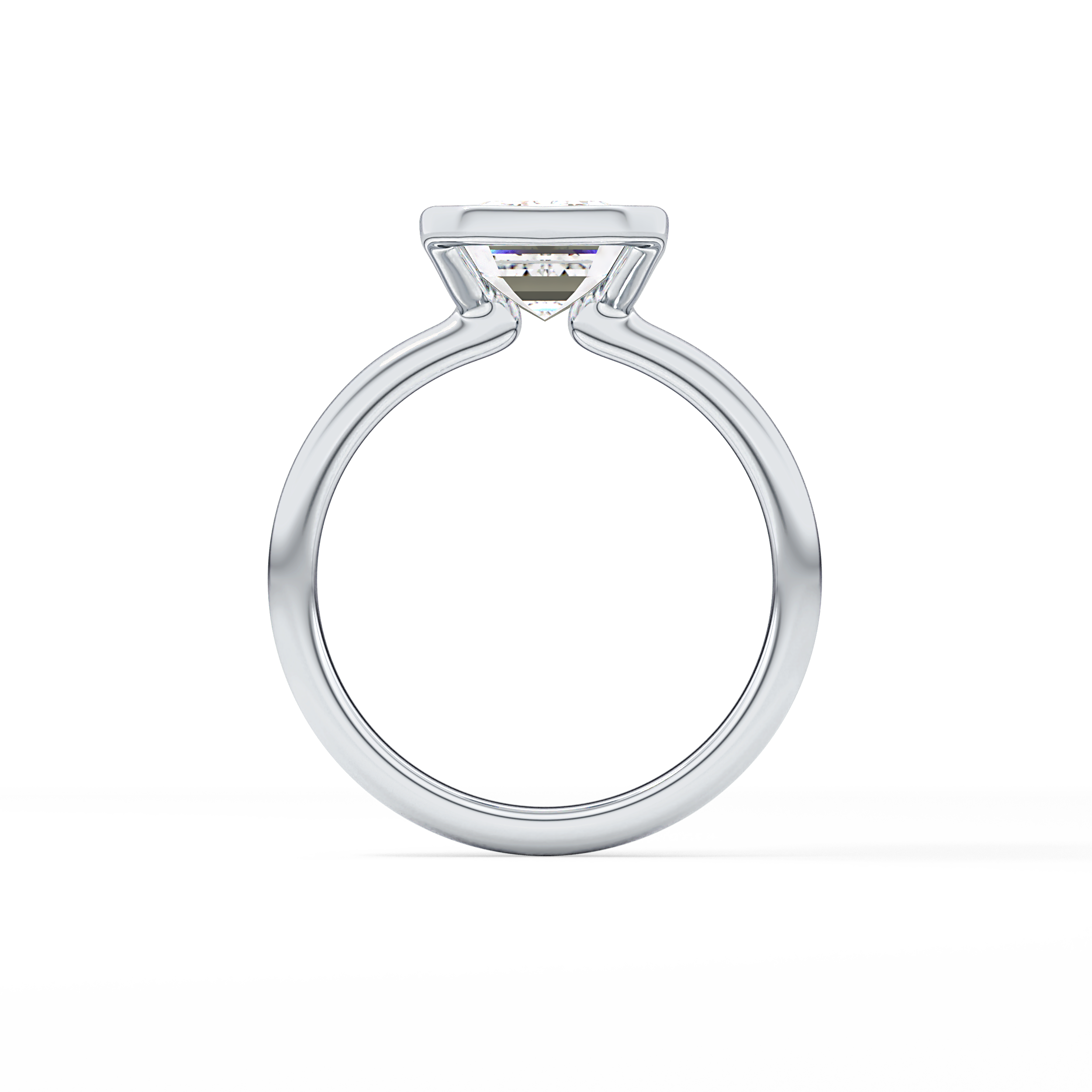 Emerald Bezel & Solitaire Lab Grown Diamond Engagement Ring