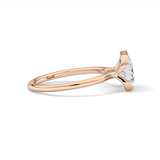 East West Emerald Half Bezel Solitaire Lab Grown Diamond Engagement Ring
