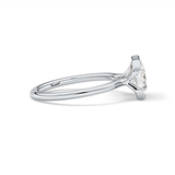 East West Emerald Half Bezel Solitaire Lab Grown Diamond Engagement Ring