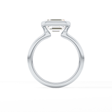 East West Emerald Half Bezel Solitaire Lab Grown Diamond Engagement Ring