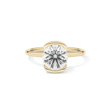 Round Half Bezel Lab Grown Diamond Engagement Ring