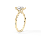 Round Half Bezel Lab Grown Diamond Engagement Ring