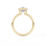 Round Half Bezel Lab Grown Diamond Engagement Ring