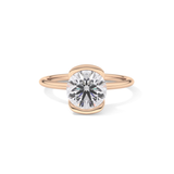 Round Half Bezel Lab Grown Diamond Engagement Ring