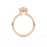 Round Half Bezel Lab Grown Diamond Engagement Ring