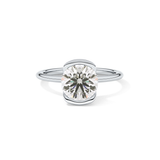 Round Half Bezel Lab Grown Diamond Engagement Ring