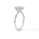 Round Half Bezel Lab Grown Diamond Engagement Ring