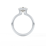 Round Half Bezel Lab Grown Diamond Engagement Ring