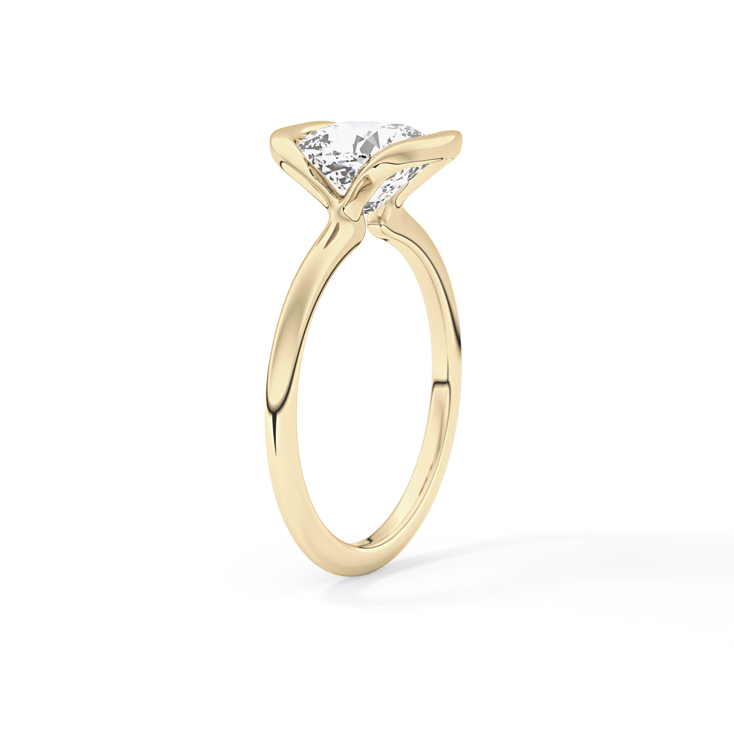 Cushion Bezel Lab Grown Diamond Engagement Ring