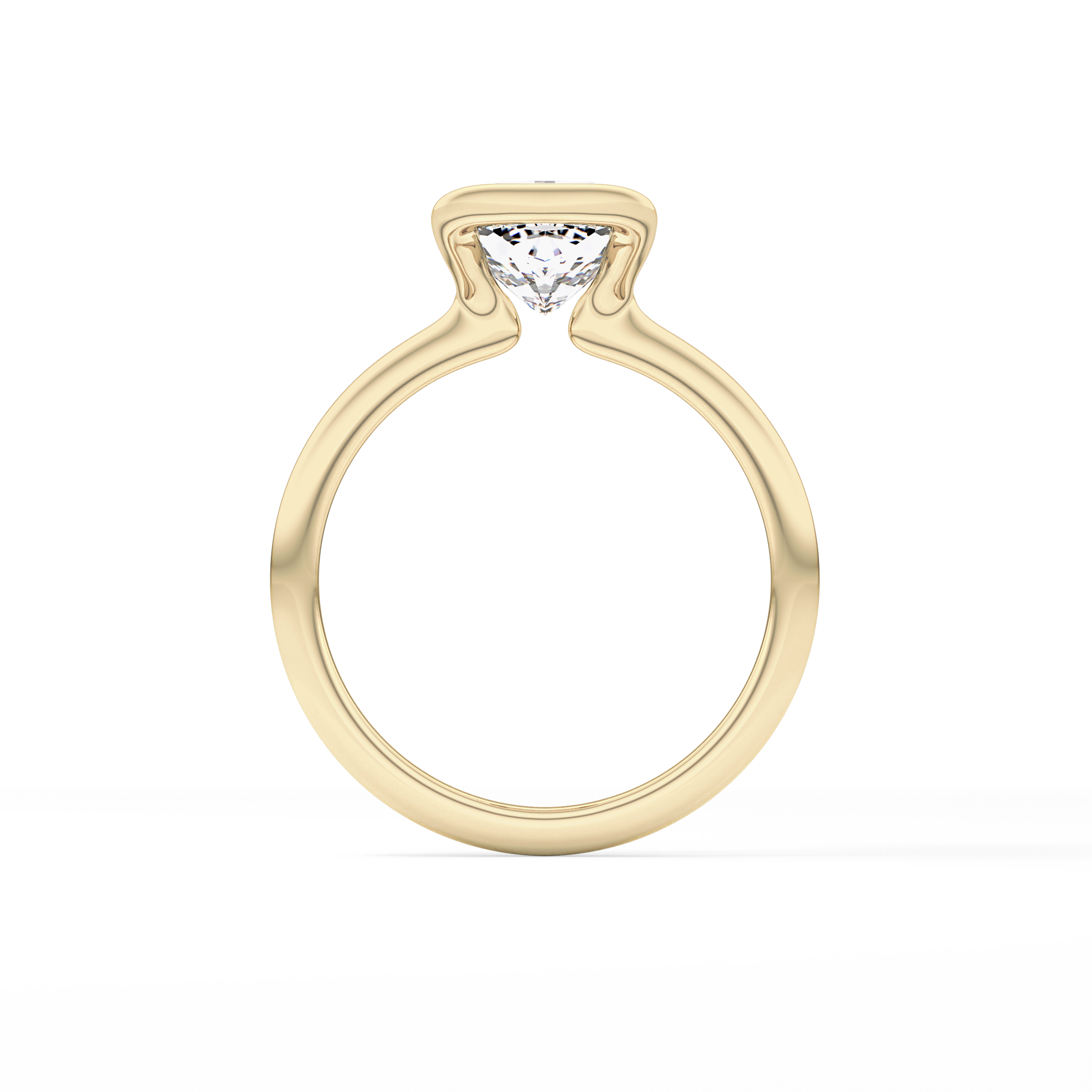 Cushion Bezel Lab Grown Diamond Engagement Ring