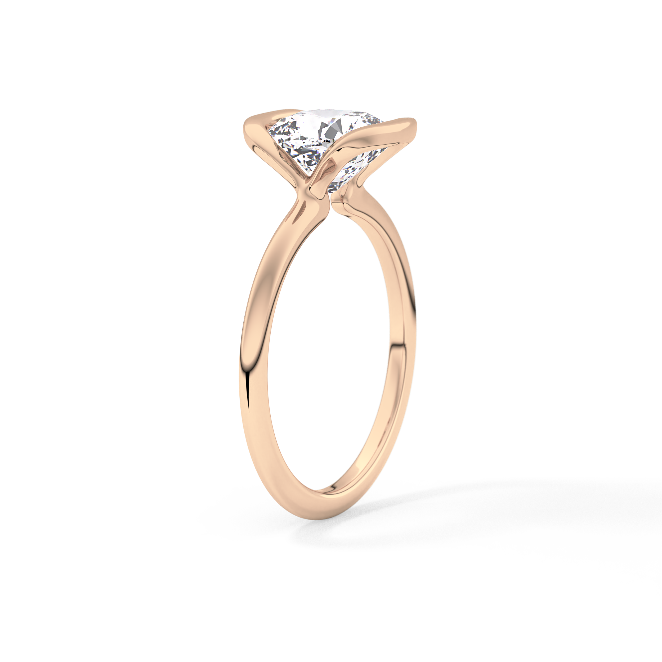 Cushion Bezel Lab Grown Diamond Engagement Ring