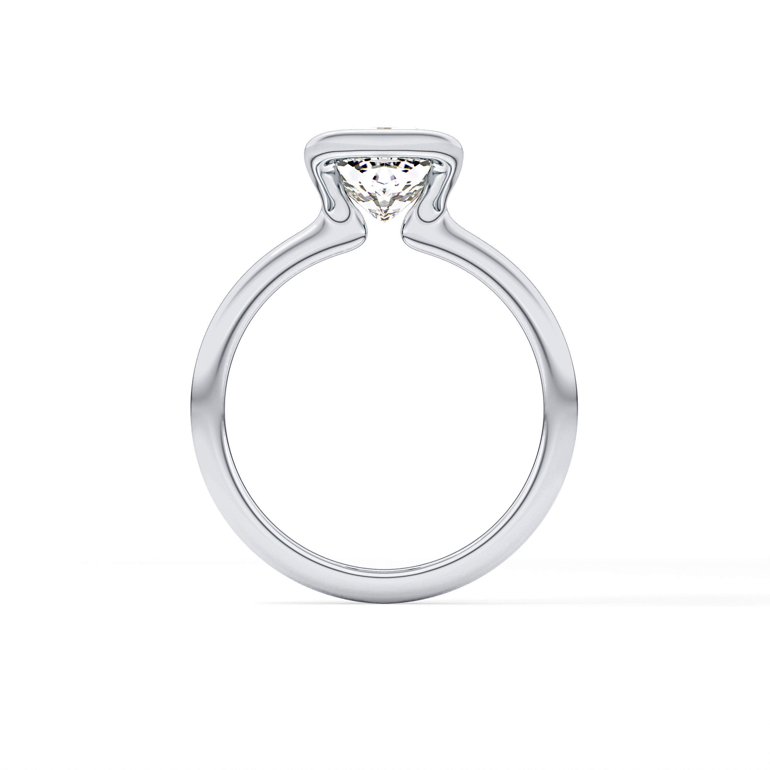 Cushion Bezel Lab Grown Diamond Engagement Ring