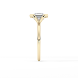 Asscher Half Bezel Lab Grown Diamond Engagement Ring
