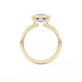 Asscher Half Bezel Lab Grown Diamond Engagement Ring