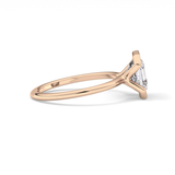 Asscher Half Bezel Lab Grown Diamond Engagement Ring