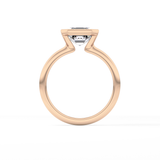 Asscher Half Bezel Lab Grown Diamond Engagement Ring