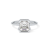 Asscher Half Bezel Lab Grown Diamond Engagement Ring