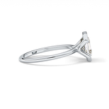 Asscher Half Bezel Lab Grown Diamond Engagement Ring
