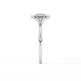 Asscher Half Bezel Lab Grown Diamond Engagement Ring