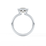 Asscher Half Bezel Lab Grown Diamond Engagement Ring