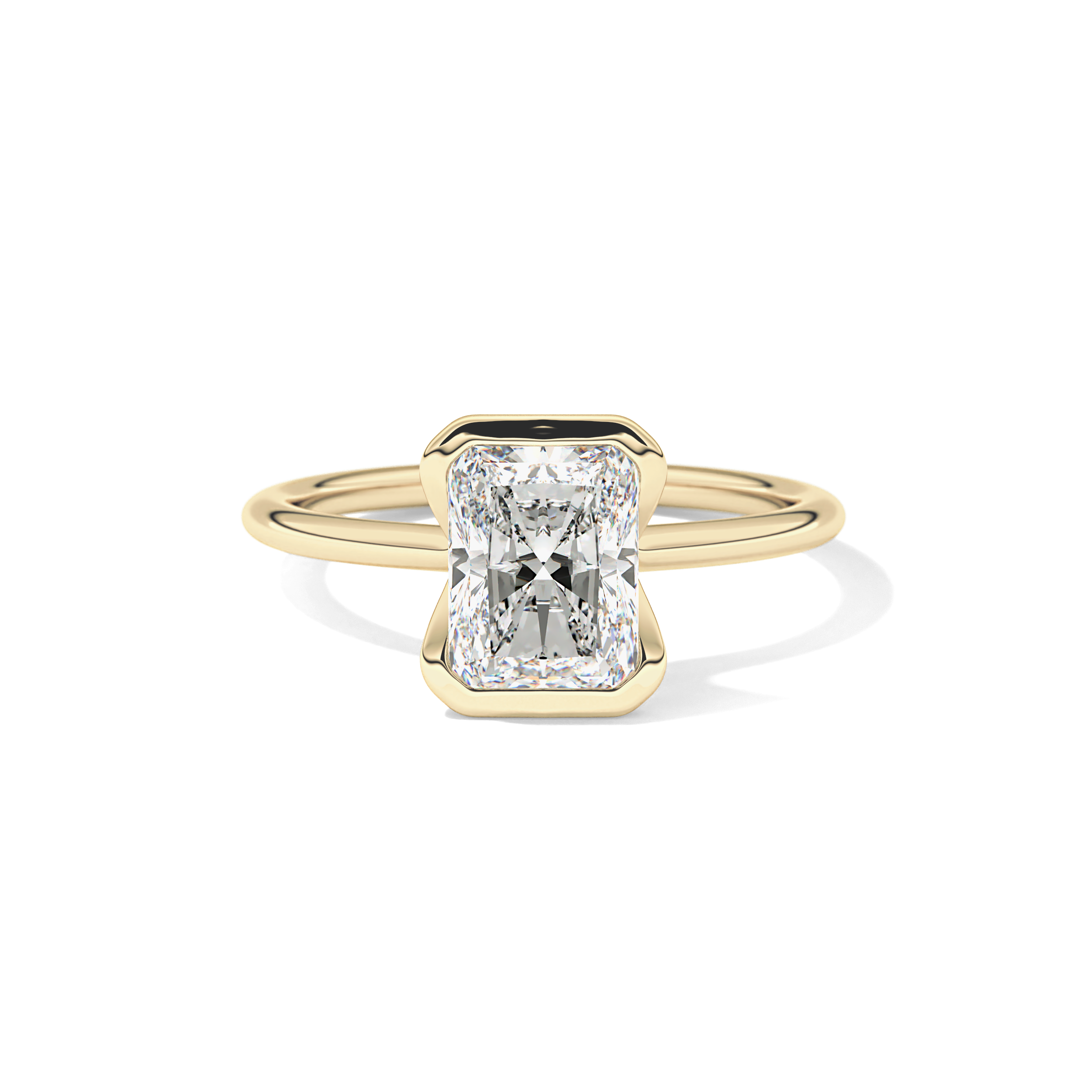 Radiant Half Bezel Lab Grown Diamond Engagement Ring
