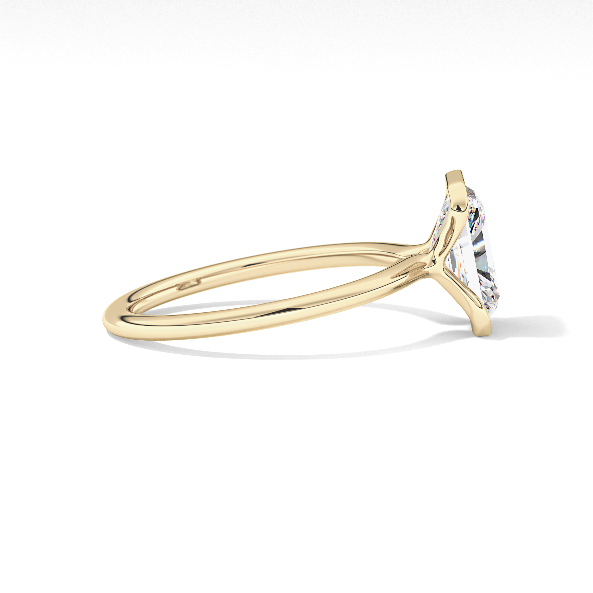 Radiant Half Bezel Lab Grown Diamond Engagement Ring