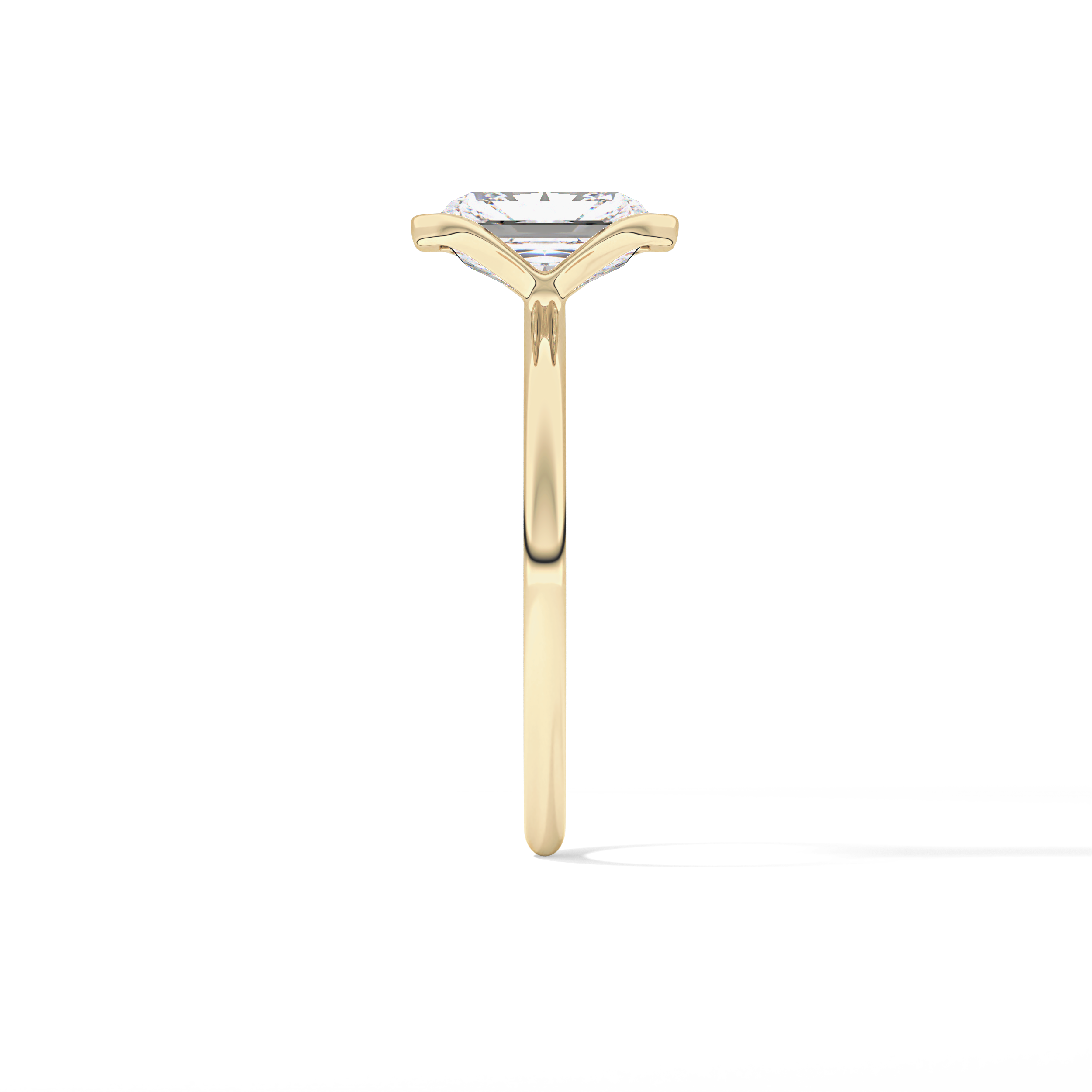 Radiant Half Bezel Lab Grown Diamond Engagement Ring