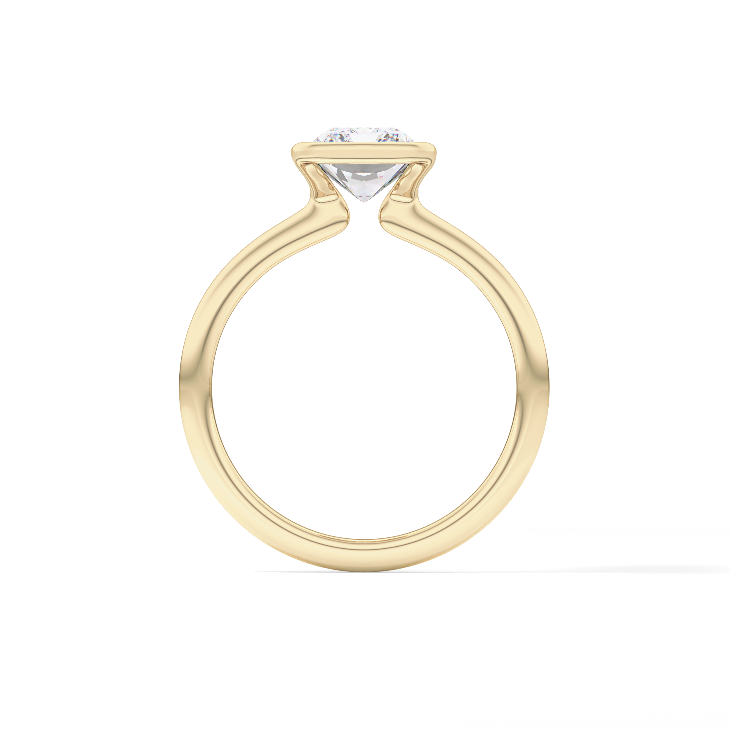 Radiant Half Bezel Lab Grown Diamond Engagement Ring
