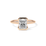 Radiant Half Bezel Lab Grown Diamond Engagement Ring